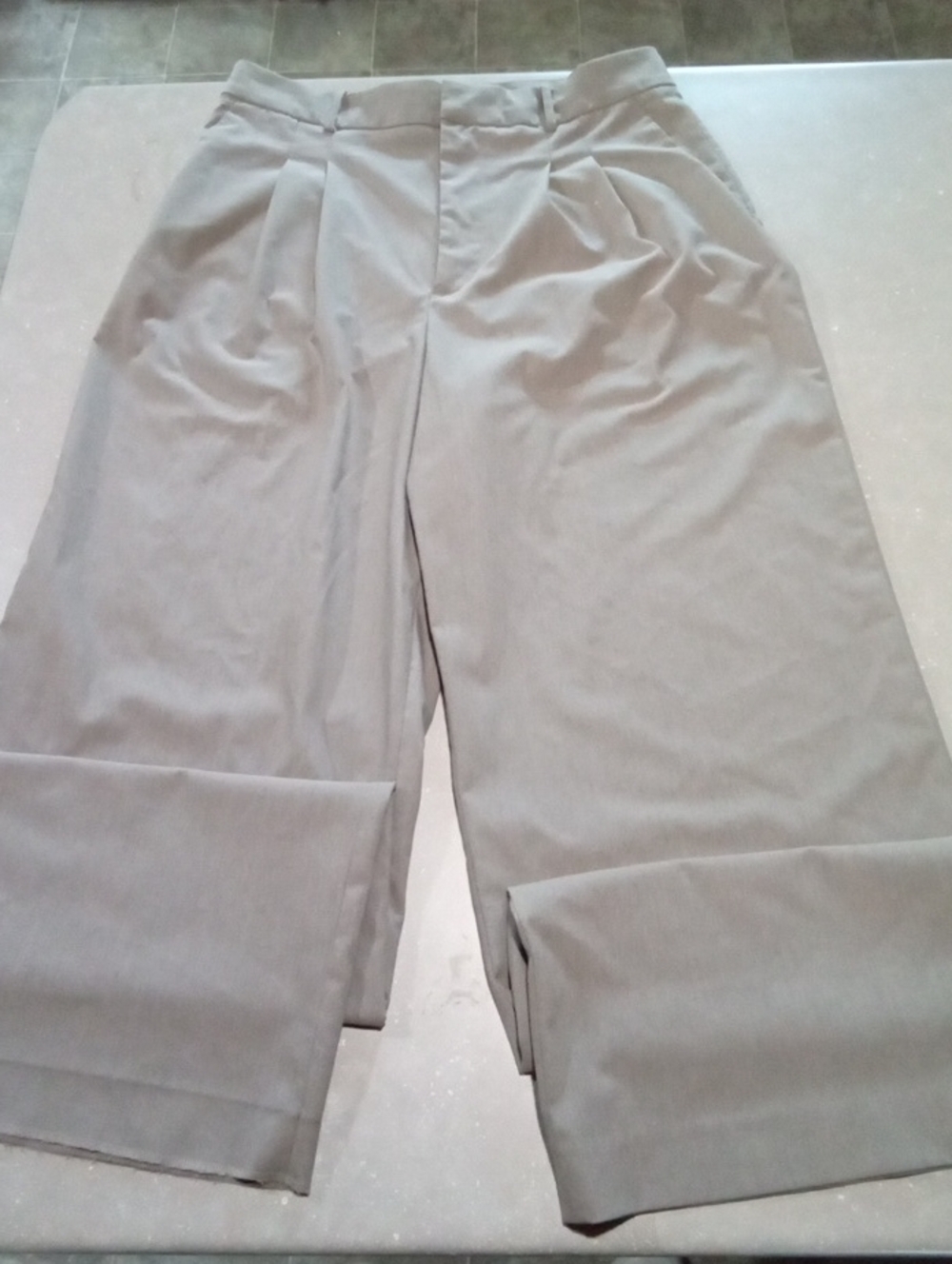 Zara Men's Pleated Dress Pants - Light Gray